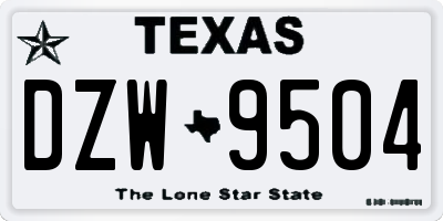 TX license plate DZW9504