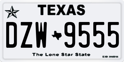 TX license plate DZW9555
