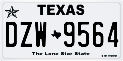 TX license plate DZW9564