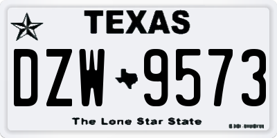 TX license plate DZW9573