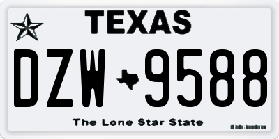 TX license plate DZW9588