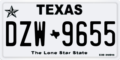 TX license plate DZW9655
