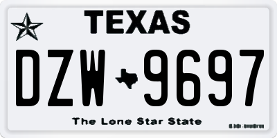TX license plate DZW9697