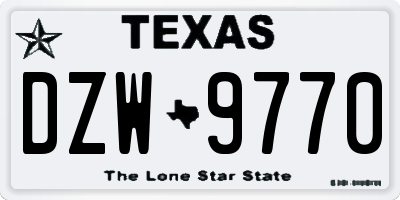 TX license plate DZW9770
