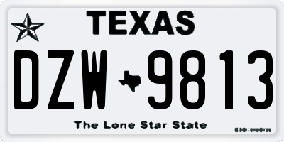 TX license plate DZW9813