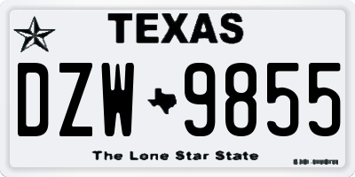 TX license plate DZW9855