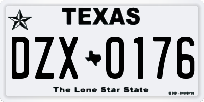 TX license plate DZX0176