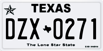 TX license plate DZX0271