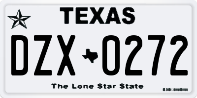 TX license plate DZX0272