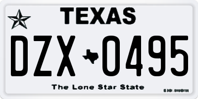 TX license plate DZX0495