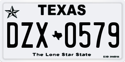 TX license plate DZX0579