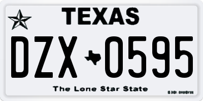 TX license plate DZX0595