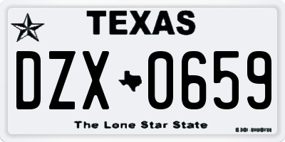 TX license plate DZX0659