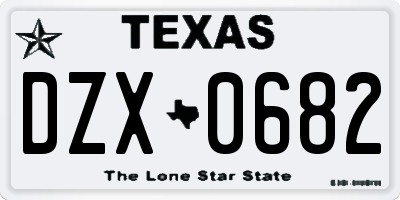 TX license plate DZX0682