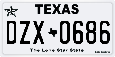 TX license plate DZX0686