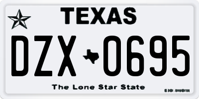 TX license plate DZX0695