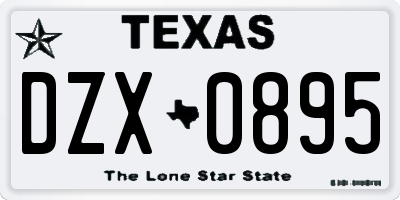 TX license plate DZX0895
