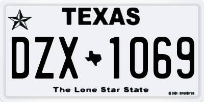 TX license plate DZX1069
