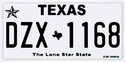 TX license plate DZX1168