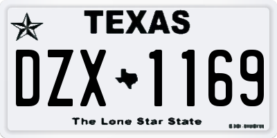 TX license plate DZX1169