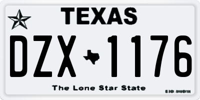 TX license plate DZX1176