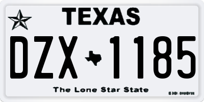TX license plate DZX1185