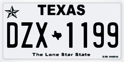 TX license plate DZX1199