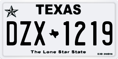 TX license plate DZX1219