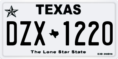 TX license plate DZX1220