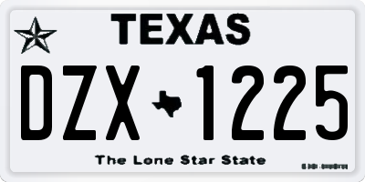 TX license plate DZX1225