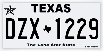 TX license plate DZX1229