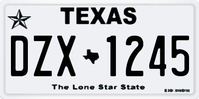 TX license plate DZX1245