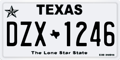 TX license plate DZX1246