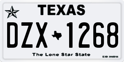 TX license plate DZX1268