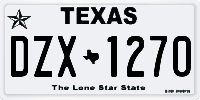 TX license plate DZX1270