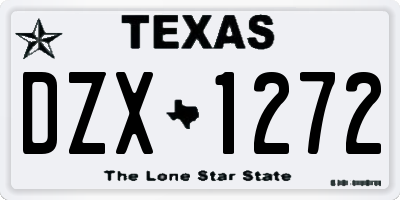 TX license plate DZX1272