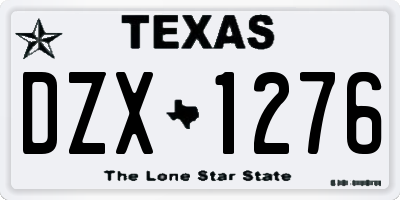 TX license plate DZX1276