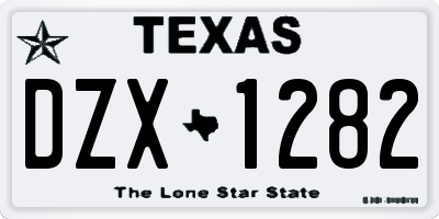 TX license plate DZX1282