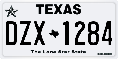 TX license plate DZX1284
