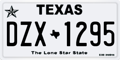 TX license plate DZX1295