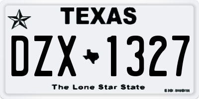 TX license plate DZX1327