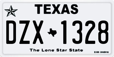 TX license plate DZX1328