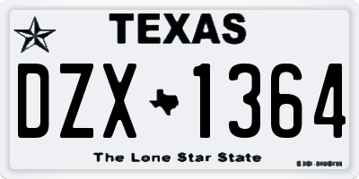 TX license plate DZX1364