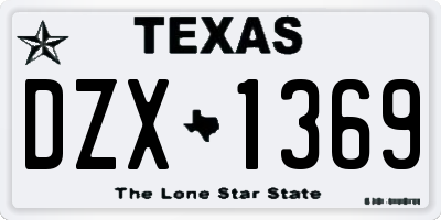 TX license plate DZX1369
