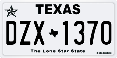 TX license plate DZX1370