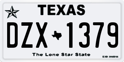 TX license plate DZX1379