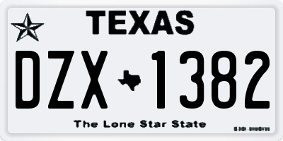 TX license plate DZX1382