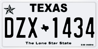 TX license plate DZX1434