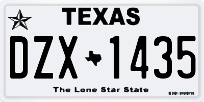 TX license plate DZX1435