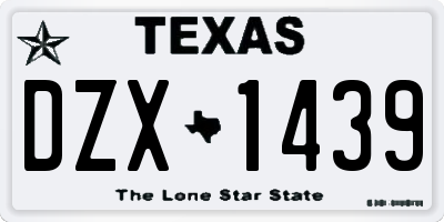 TX license plate DZX1439